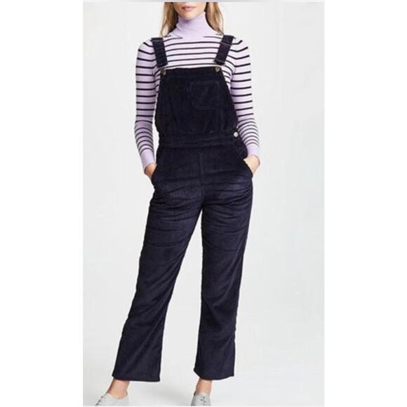 Women's size‎ Small M.i.h Jeans Anthropologie Korine navy Corduroy Overalls boho - Picture 3 of 10